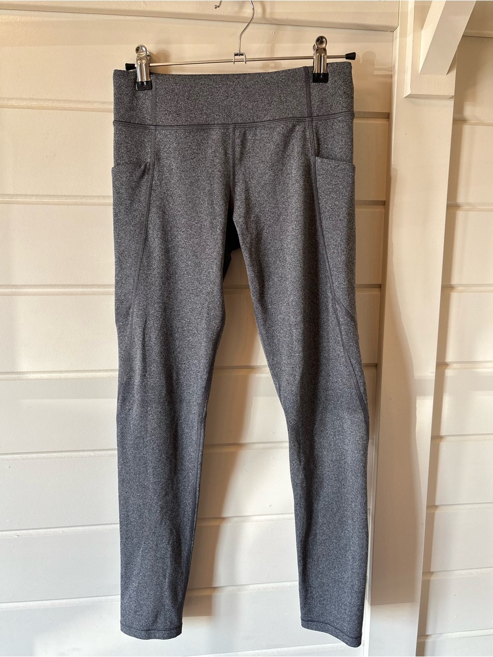 Grey Athleta Girls Athletic Leggings with Side Pockets